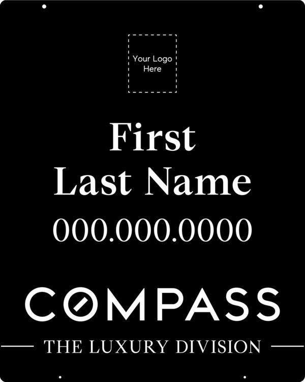 Hanging Agent Luxury Division Sign Panel, 30h x 24w, Steel - Vertical Logo